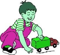 Boy Playing With Toys Clip Art N5