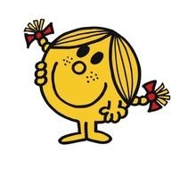 Little Miss Sunshine with the red ribbons clipart
