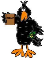 Primitive Crow holds bible