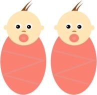 Twin Baby Clip Art N2