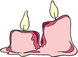 Clip art of pink molten candles