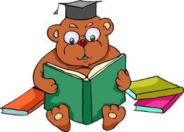 scientist bear with books as graphic image