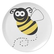Happy Bee Clipart Dinner Plate