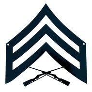 army badge and painted weapon
