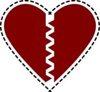 Broken red Heart Clip Art drawing