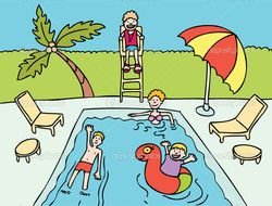 Clip art of people in Cartoon Swimming Pool