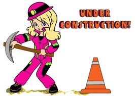 Under Construction, banner with sexy Woman, Clip Art