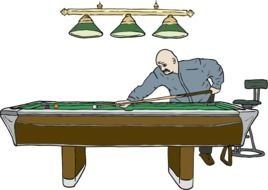Pool Table With Player By SteveLambert Color Drawing Of Man Leaning