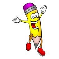 Happy Pencil Clip Art drawing