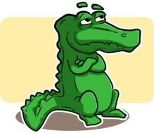 thoughtful cartoon crocodile
