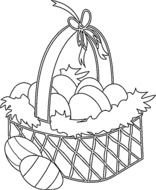 eggs in easter basket as a graphic illustration