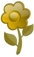 simple bronze color flower, drawing