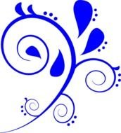 Dark Blue Swirl Clip Art