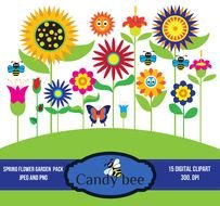 Spring Flower Garden Clip Art N4