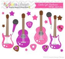 Pink Guitar Clip Art N2