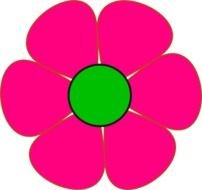 Pink And Green Flowers Clip Art N6