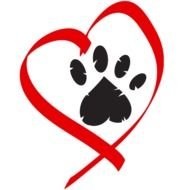 dog paw in heart