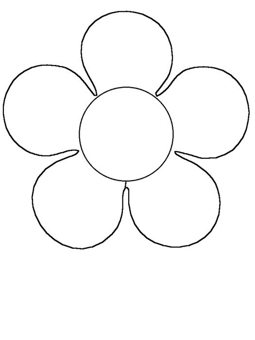 Ä°llustration of Simple Flower Coloring Page