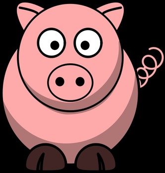 good grades clipart black and white pig