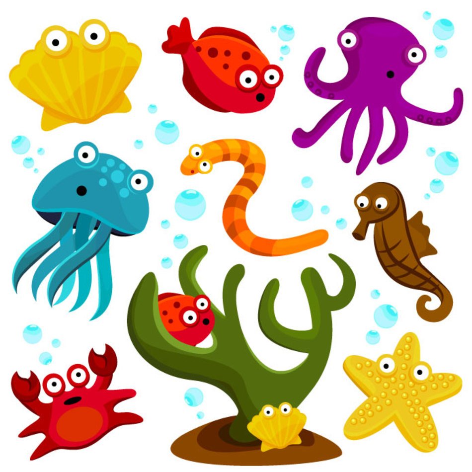 Cartoon Sea Creatures Clip Art N3