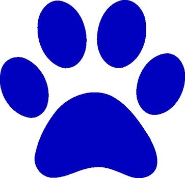 Blue Paw Print Clip Art N4