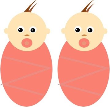 Twin Baby Clip Art N2