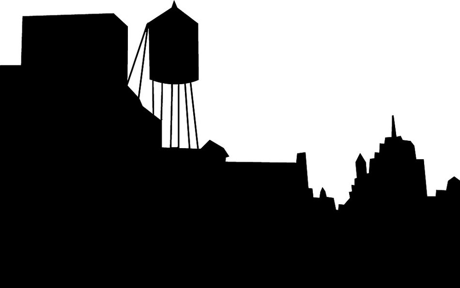 Black silhouette of the city of Edinburgh