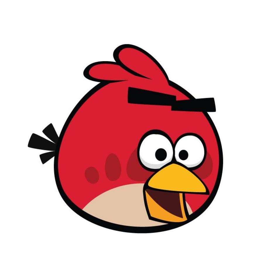 Cartoon red bird on a white background free image download