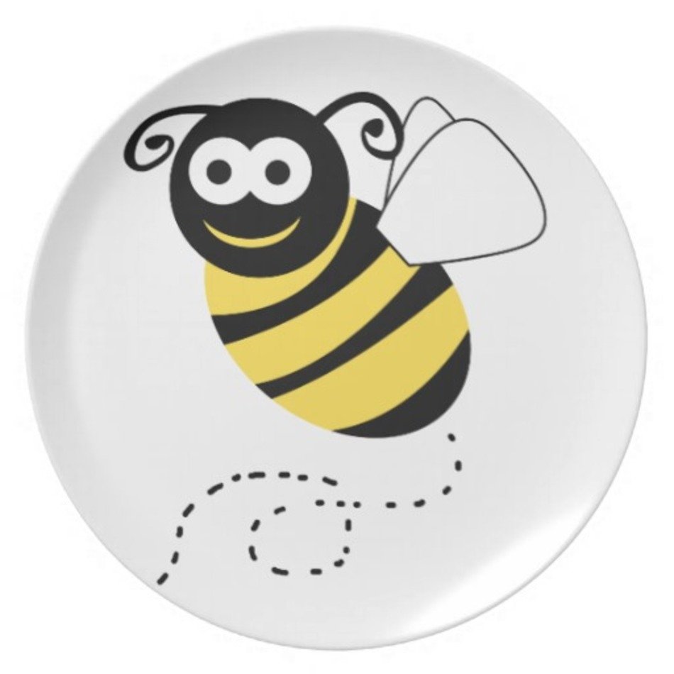 Happy Bee Clipart Dinner Plate