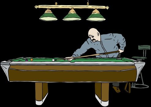 Pool Table With Player By SteveLambert Color Drawing Of Man Leaning