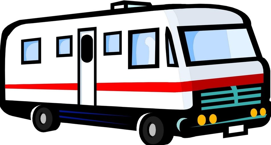 white bus for tv in graphic representation