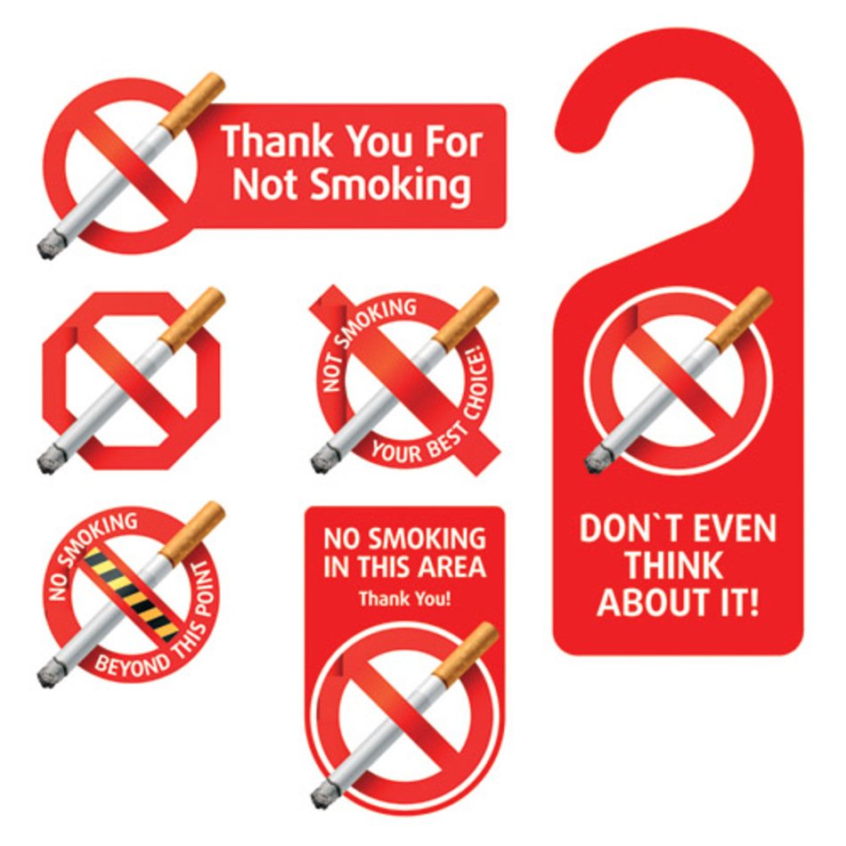 No Smoking Signs Vector Clipart
