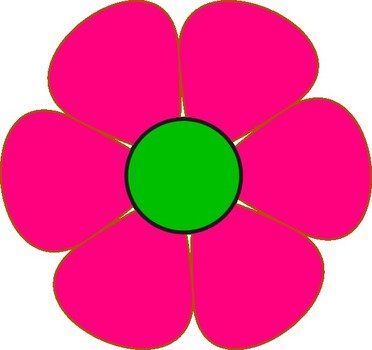 Pink And Green Flowers Clip Art N6