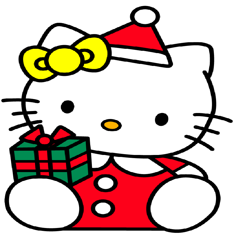 Drawn Hello Kitty in a Christmas costume free image download