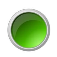 round glossy Green Button, icon