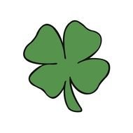 painted dark green clover leaf for St. Patrick's Day
