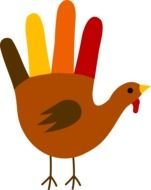 Turkey in form of painted palm, drawing