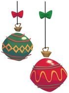 clipart of colorful decorative christmas balls