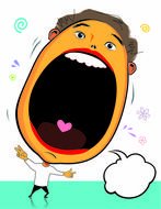 Clipart of Cartoon screaming man