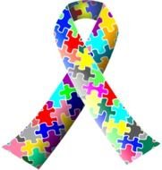 Autism Puzzle Piece Ribbon Clip Art N3
