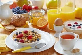 healthy breakfast with cereals