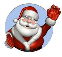 Colorful Merry Christmas Santa with the hat clipart