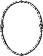 oval black and white frame