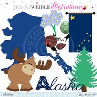 Alaska Cute Digital Clipart For Invitations Card Design Scrapbooking