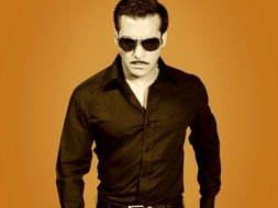 photo of actor Salman Khan on a yellow background
