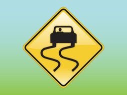 Slippery Road Sign clipart