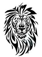 Clip art of Tribal Lion Head Tattoo design