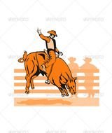 Cowboy Rodeo Bull Riding N2