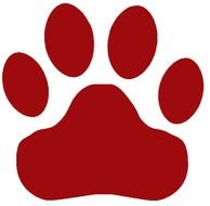 Red Cougar Paw Print