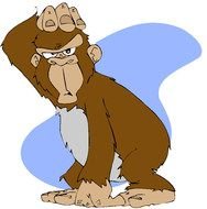 cartoon monkey is scratching his head